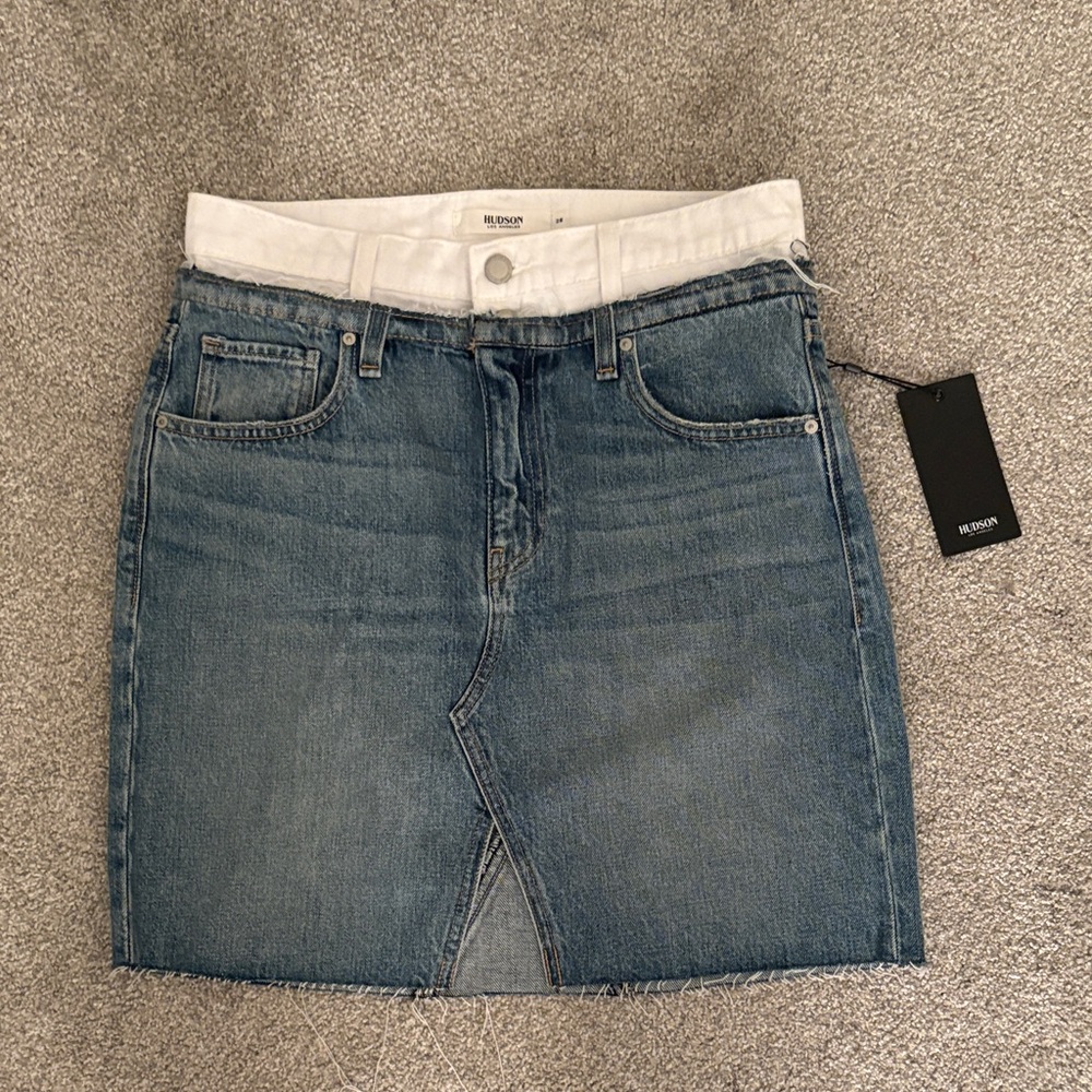 Hudson Jeans Blue Skirt with double waistband